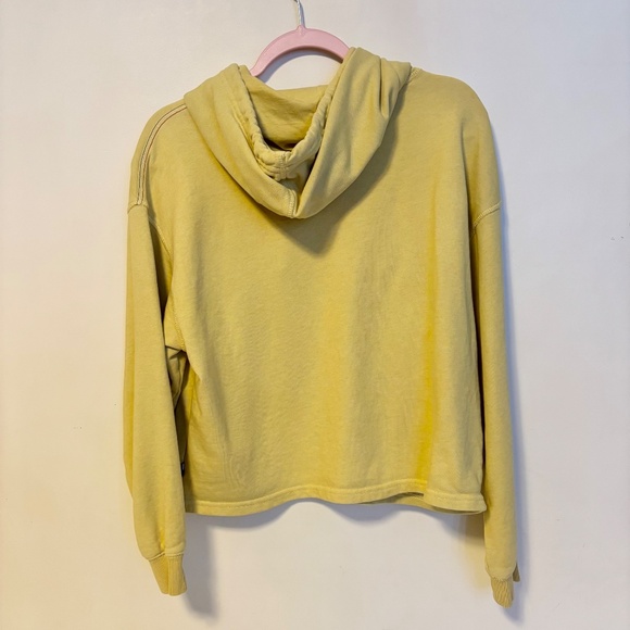 Tommy Hilfiger Jeans Oversized Drawstring Hoodie Sweatshirt Yellow Womens XS - Picture 2 of 4